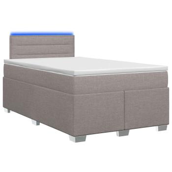 Boxspringbett mit Matratze und LED Taupe 120 x 200 cm Stoff