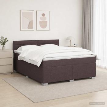 ARDEBO.de - Boxspringbett mit Matratze und LED Dunkelbraun 200 x 200 cm