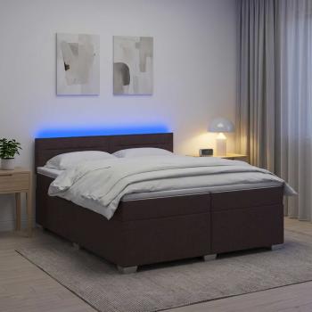 Boxspringbett mit Matratze und LED Dunkelbraun 200 x 200 cm