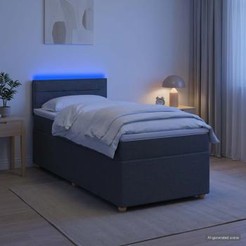 ARDEBO.de - Boxspringbett mit Matratze Dunkelgrau 90 x 200 cm Stoff