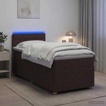 ARDEBO.de - Boxspringbett mit Matratze Dunkelbraun 90 x 200 cm Stoff