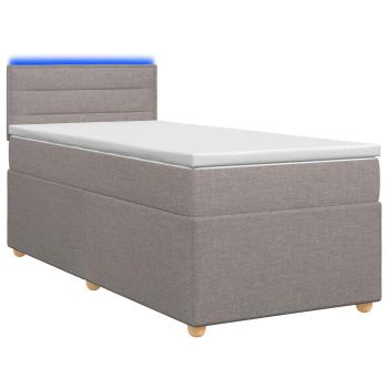 Boxspringbett mit Matratze Taupe 100 x 200 cm Stoff