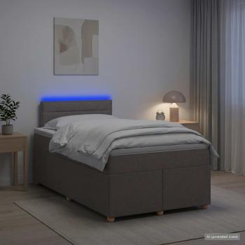 ARDEBO.de - Boxspringbett mit Matratze Taupe 120 x 190 cm Stoff