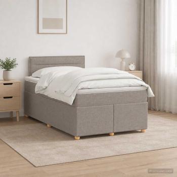 Boxspringbett mit Matratze Taupe 120 x 190 cm Stoff
