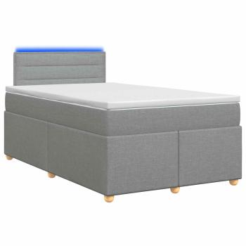 Boxspringbett mit Matratze Hellgrau 120 x 200 cm Stoff