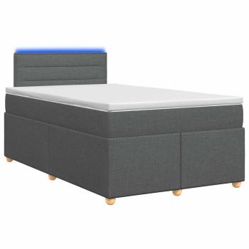 Boxspringbett mit Matratze Dunkelgrau 120 x 200 cm Stoff