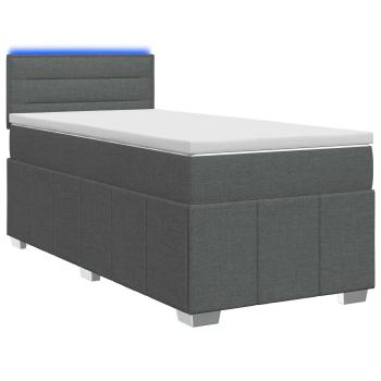 Boxspringbett mit Matratze Dunkelgrau 90 x 190 cm Stoff
