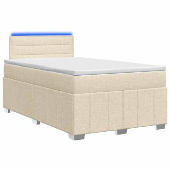 Boxspringbett mit Matratze Creme 120 x 190 cm Stoff