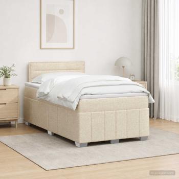 Boxspringbett mit Matratze Creme 120 x 190 cm Stoff