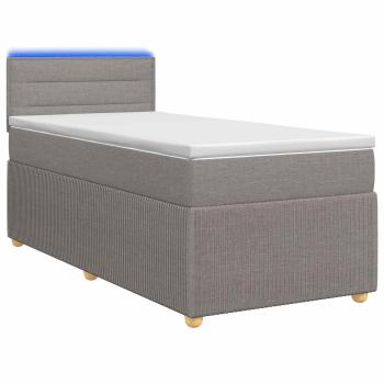 Boxspringbett mit Matratze mit Kopfteil Taupe 90 x 200 cm Stoff