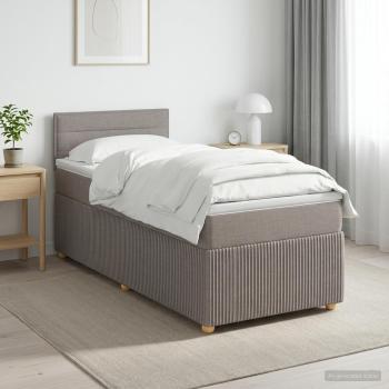 Boxspringbett mit Matratze mit Kopfteil Taupe 90 x 200 cm Stoff