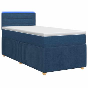 Boxspringbett mit Matratze mit Kopfteil Blau 100 x 200 cm Stoff