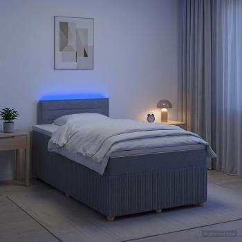 Boxspringbett mit Matratze Hellgrau 120 x 190 cm Stoff