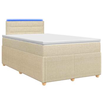 Boxspringbett mit Matratze Creme 120 x 190 cm Stoff