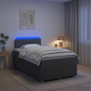 ARDEBO.de - Boxspringbett mit Matratze Dunkelgrau 120 x 200 cm Stoff