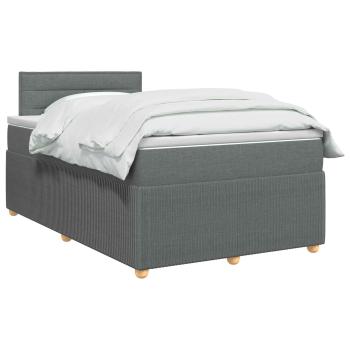 Boxspringbett mit Matratze Dunkelgrau 120 x 200 cm Stoff