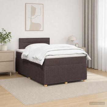 ARDEBO.de - Boxspringbett mit Matratze Dunkelbraun 120 x 200 cm Stoff