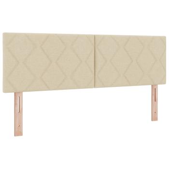 Boxspringbett mit Matratze Creme 140 x 190 cm Stoff