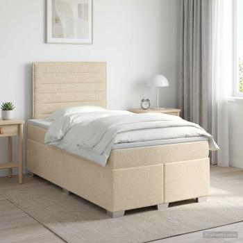 ARDEBO.de - Boxspringbett mit Matratze Dunkelbraun 120 x 190 cm Stoff