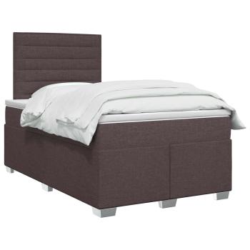 Boxspringbett mit Matratze Dunkelbraun 120 x 190 cm Stoff