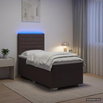 ARDEBO.de - Boxspringbett mit Matratze Dunkelbraun 100 x 200 cm Stoff