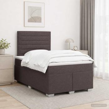 ARDEBO.de - Boxspringbett mit Matratze Dunkelbraun 120 x 190 cm Stoff