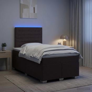 Boxspringbett mit Matratze Dunkelbraun 120 x 190 cm Stoff