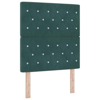 Boxspringbett mit Matratze Dunkelgrün 80 x 200 cm Samt