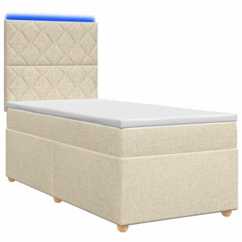 Boxspringbett mit Matratze Creme 100 x 200 cm Stoff