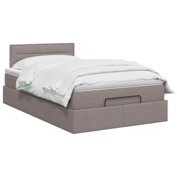 Ottoman Bett mit Matratze mit Kopfteil Taupe 120 x 200 cm Stoff