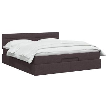 Ottoman-Bett mit Matratze und LED Dunkelbraun 140 x 200 cm