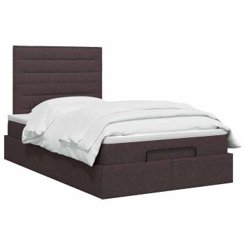 Ottoman Bett mit Matratze Dunkelbraun 120 x 200 cm Stoff