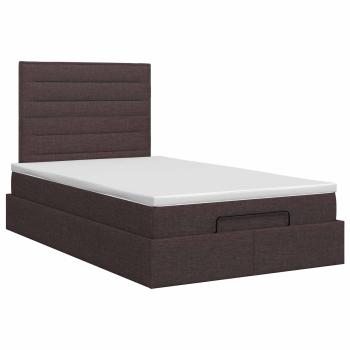 Ottoman Bett mit Matratze Dunkelbraun 120 x 200 cm Stoff