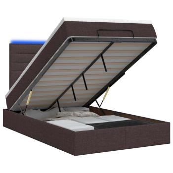 Ottoman-Bett mit Matratze und LED Dunkelbraun 120 x 200 cm