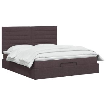 Ottoman-Bett mit Matratze und LED Dunkelbraun 160 x 200 cm