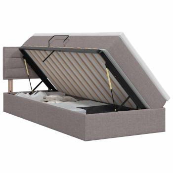 Aufbewahrungsbett mit Matratze Taupe 90 x 200 cm Samt