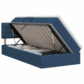 Aufbewahrungsbett mit Matratze Blau 100 x 200 cm Samt
