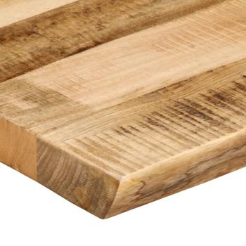 Tischplatte mit Baumkante 60x40x3,8 cm Raues Mango Massivholz