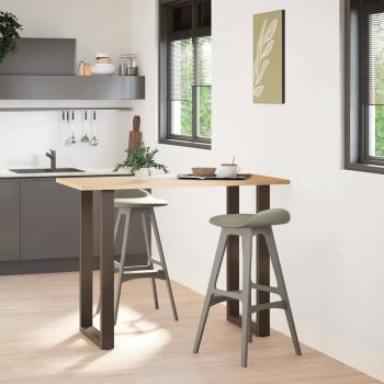 ARDEBO.de - Bartischbeine U-Form 2 Stk. Naturstahl 60x(100-101) cm Stahl