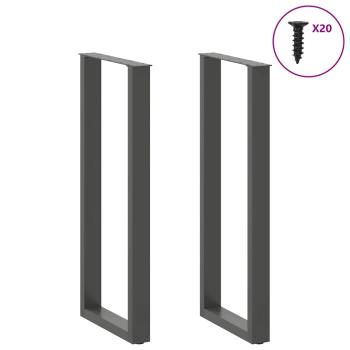 Bartischbeine U-Form 2 Stk. Anthrazit 40x(110-111) cm Stahl