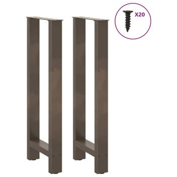 Bartischbeine Naturstahl 2 Stk. 40x(100-101) cm Stahl