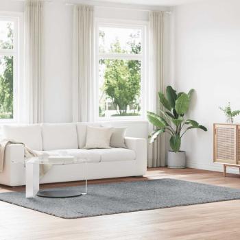 ARDEBO.de - Teppich Shaggy Hochflor NAVARRA Hellgrau 200x290 cm Polyester
