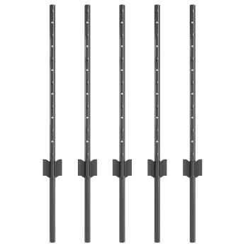 Eingebetteter Zaunpfosten 5 Stk. Grau 100 cm