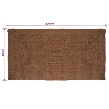 Bereichsteppich Grau 80 x 200 cm Jute