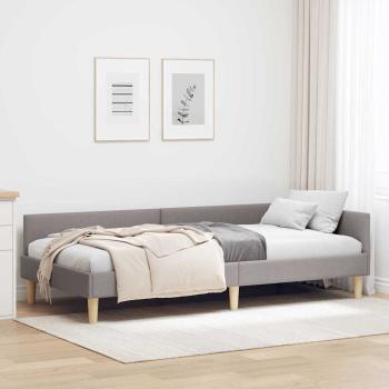 ARDEBO.de - Eckbettgestell Taupe 90 x 190 cm Stoff