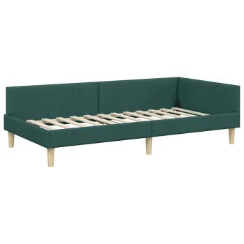Eckbettgestell Dunkelgrün 90 x 200 cm Stoff