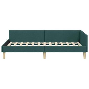 Eckbettgestell Dunkelgrün 90 x 200 cm Stoff