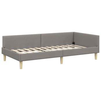 Eckbettgestell Taupe 90 x 200 cm Stoff