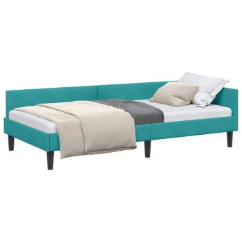 Eckbettgestell Türkis 90 x 200 cm Samt