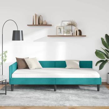 Eckbettgestell Türkis 90 x 200 cm Samt